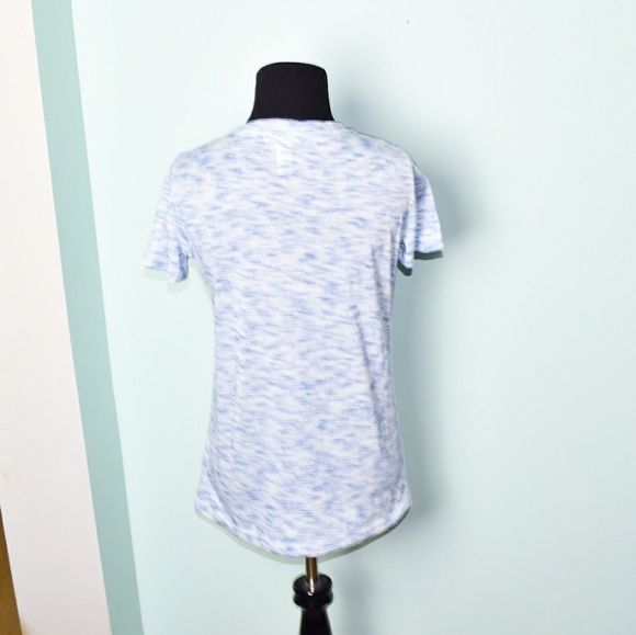 Beautiful Light Blue and White Streak Blouse - Picture 2 of 2